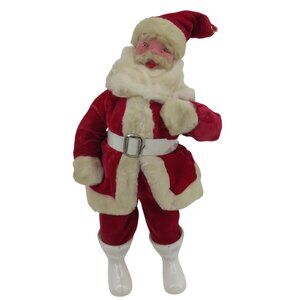 Harold Gale 15in Santa Claus Papa Noel Red Velvet White Mohair Christmas Xmas
